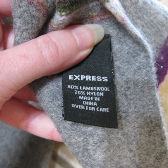 NWOT Express gray purple scarf wrap sash OS - Picture 6 of 6